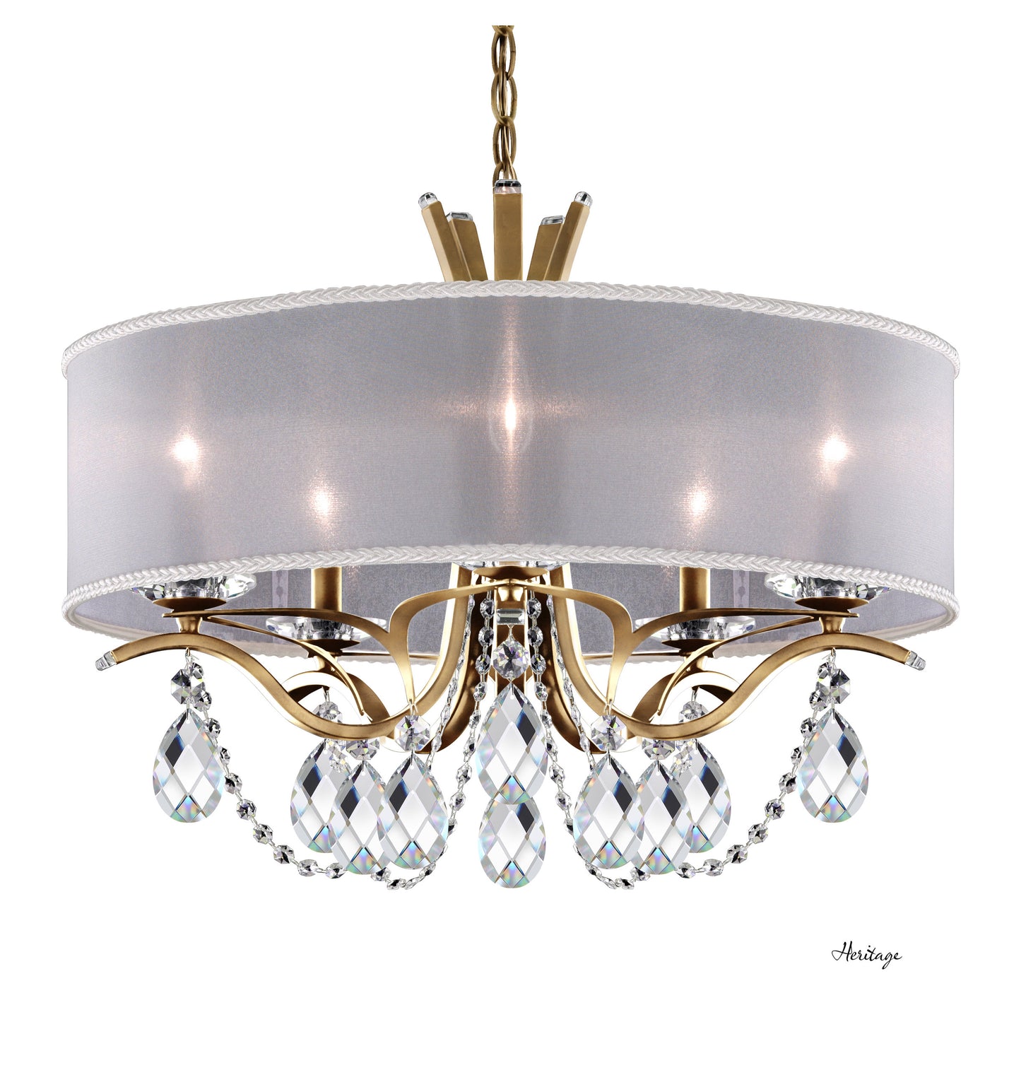 Schonbek Va8305N-22H1 5 Light Crystal Chandelier, Heirloom GoldBy Schonbek