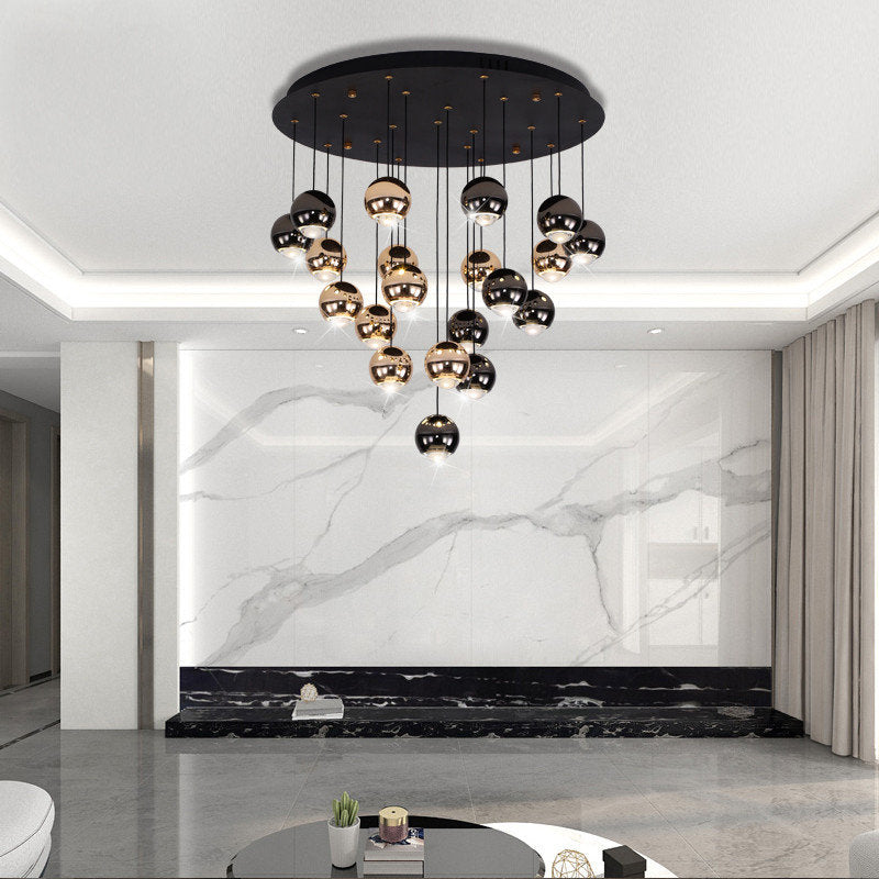 MIRODEMI? Laigueglia | Crystal LED Chandelier with Hanging Balls, Gold, 36 Lights, Warm Light, DimmableBy Miron Demid LLC