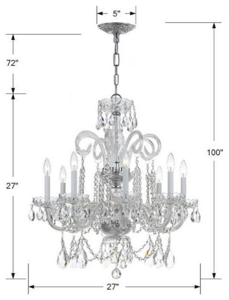 Crystal 8-Light Chandelier in Classic Style, 27"Wx27"HBy Crystorama Lighting