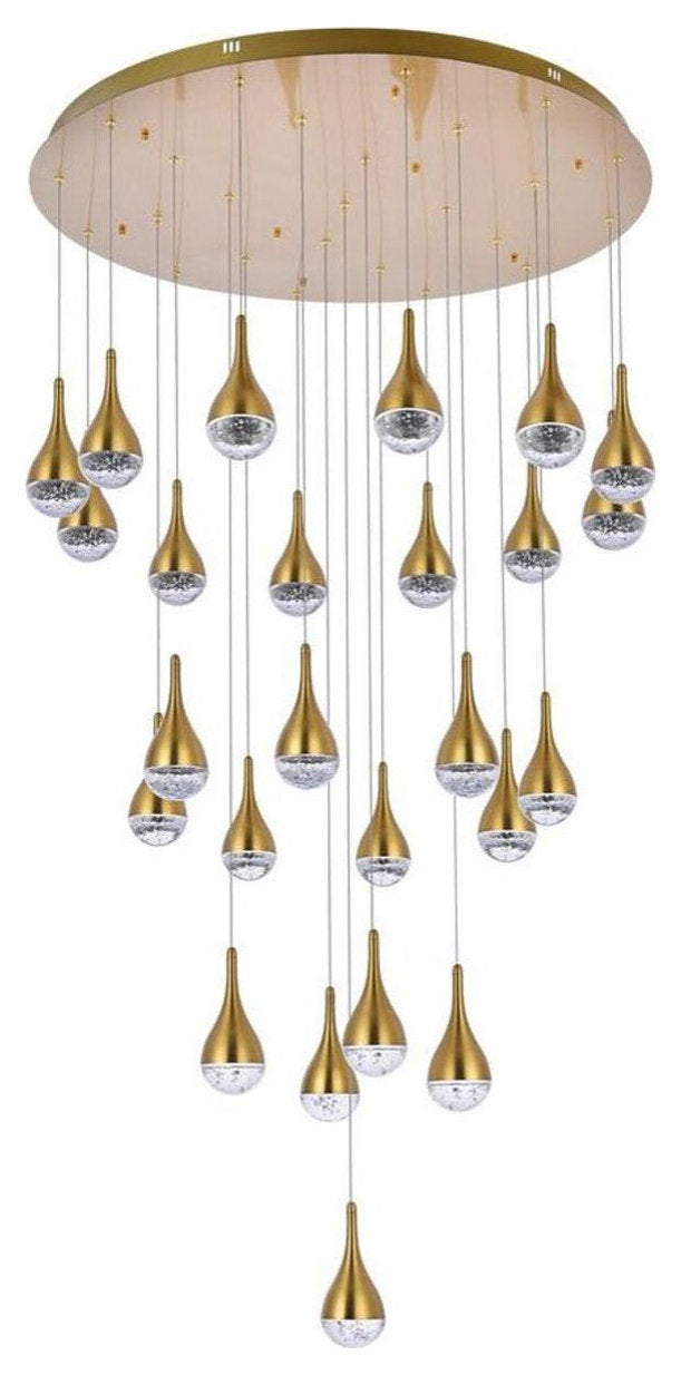 Amherst 25 Light Chandelier, Satin GoldBy Elegant Furniture & Lighting
