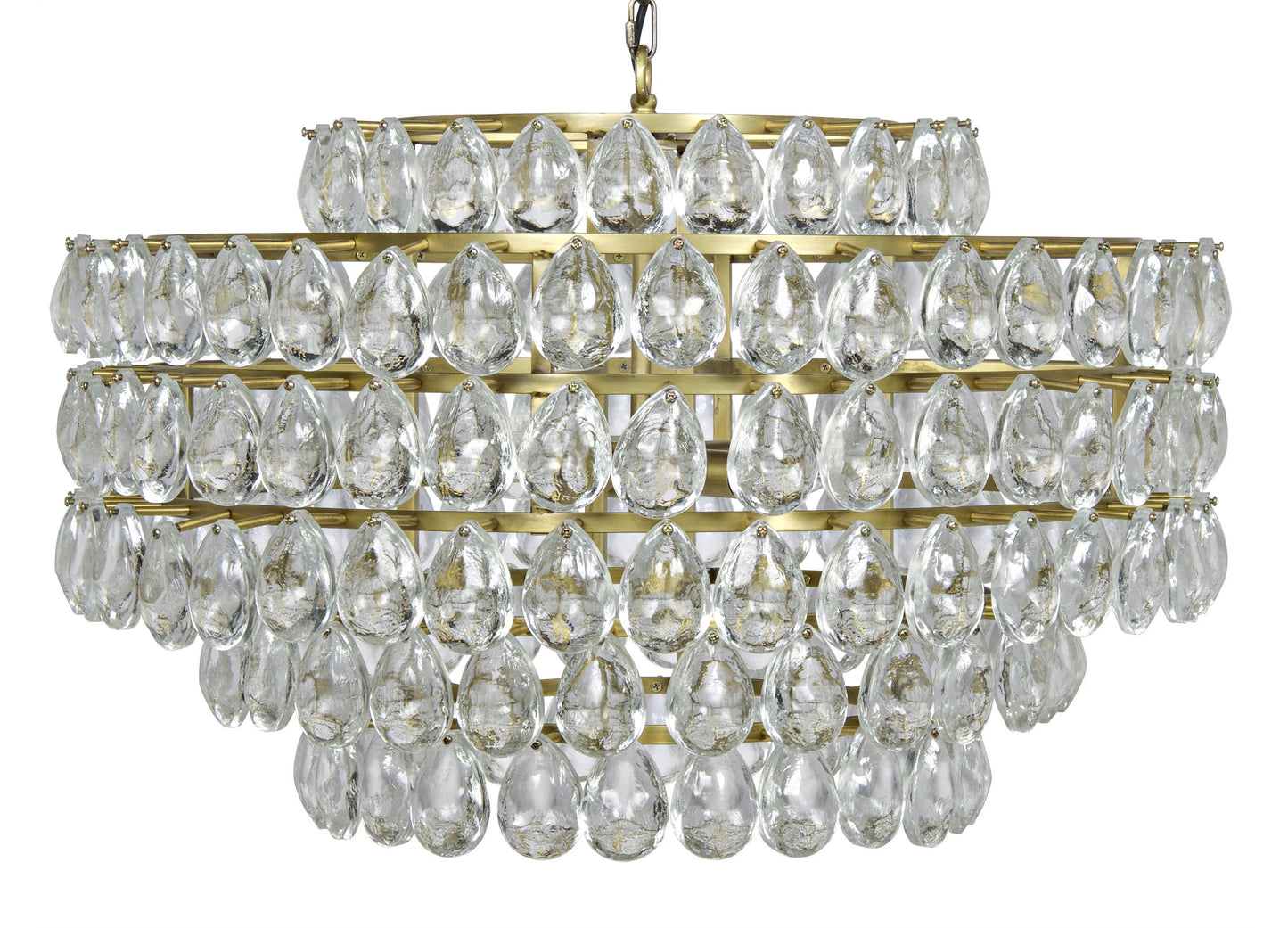 NOIR Furniture Linden Chandelier, Antique Brass, Metal and CrystalBy Noir