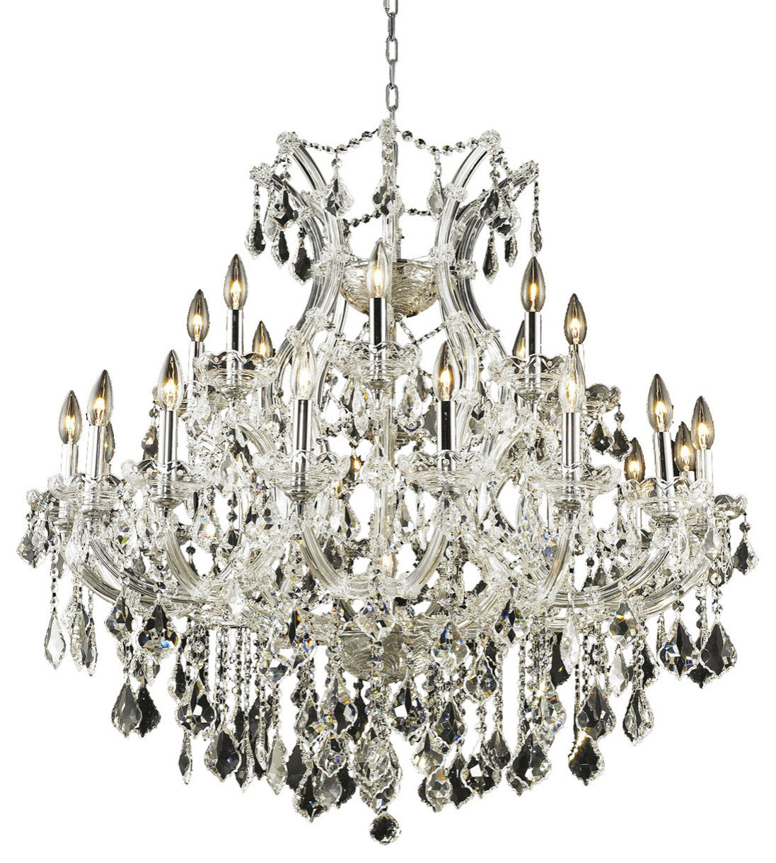 Maria Theresa 24 Light Mini Chandelier, Chrome, Clear, Royal CutBy Elegant Furniture & Lighting