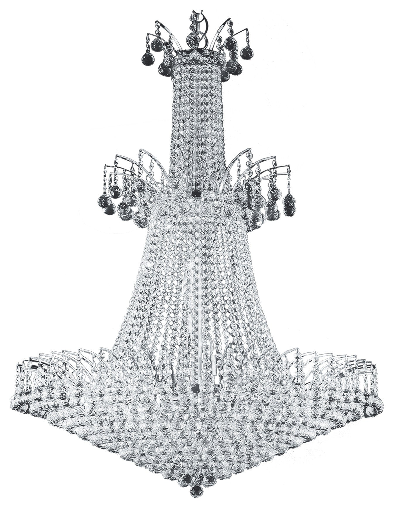 Artistry Lighting Victoria Ball Collection Crystal Chandelier, Chrome, 32"x43"By Artistry Lighting
