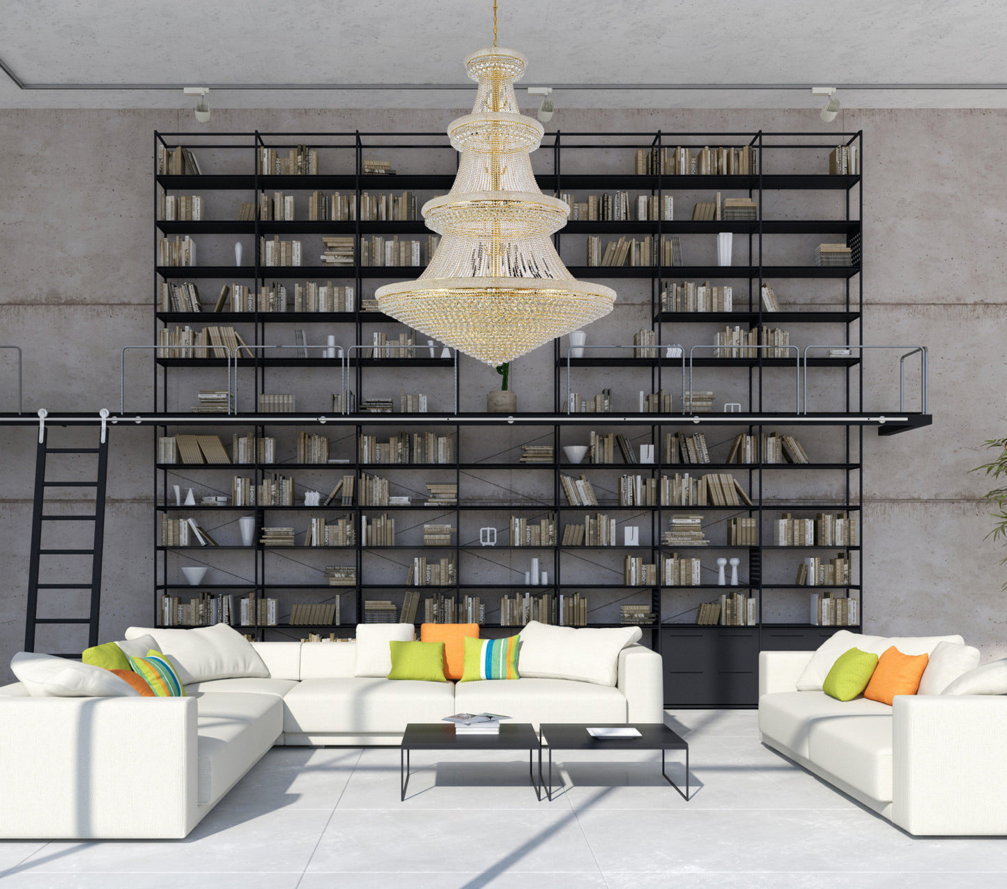Elegant Lighting V1800G72/RC Primo 66 Light 72"W Crystal Empire - GoldBy Elegant Furniture & Lighting