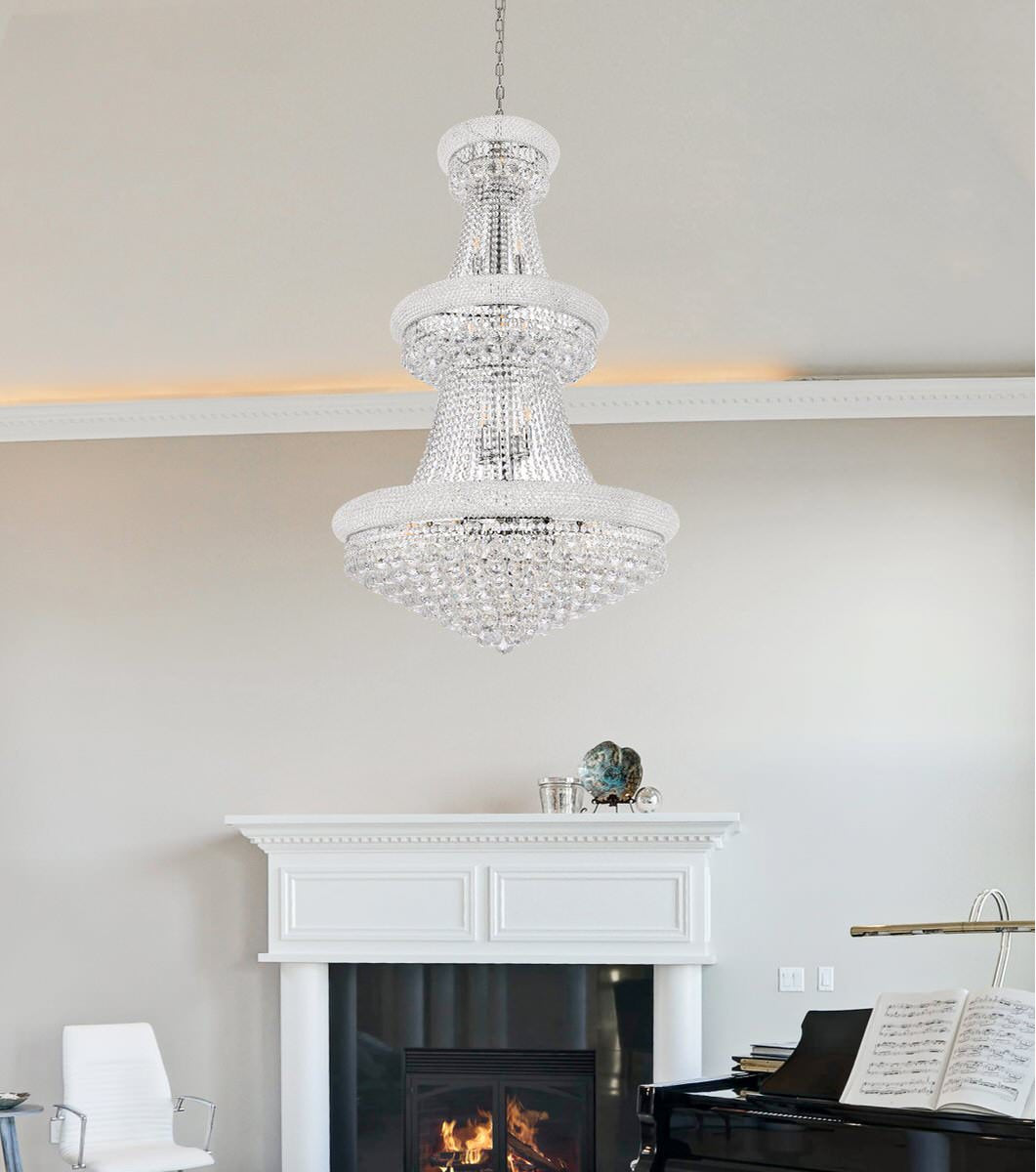 1800 Primo Collection Large Hanging Fixture, Royal CutBy Elegant Furniture & Lighting