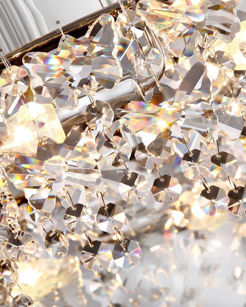 Modern Chrome Crystal LED Chandelier for Dining Room, Kitchen, Dia39.4xh7.0+39.4", 1 Ring, Cool LightBy Miron Demid LLC