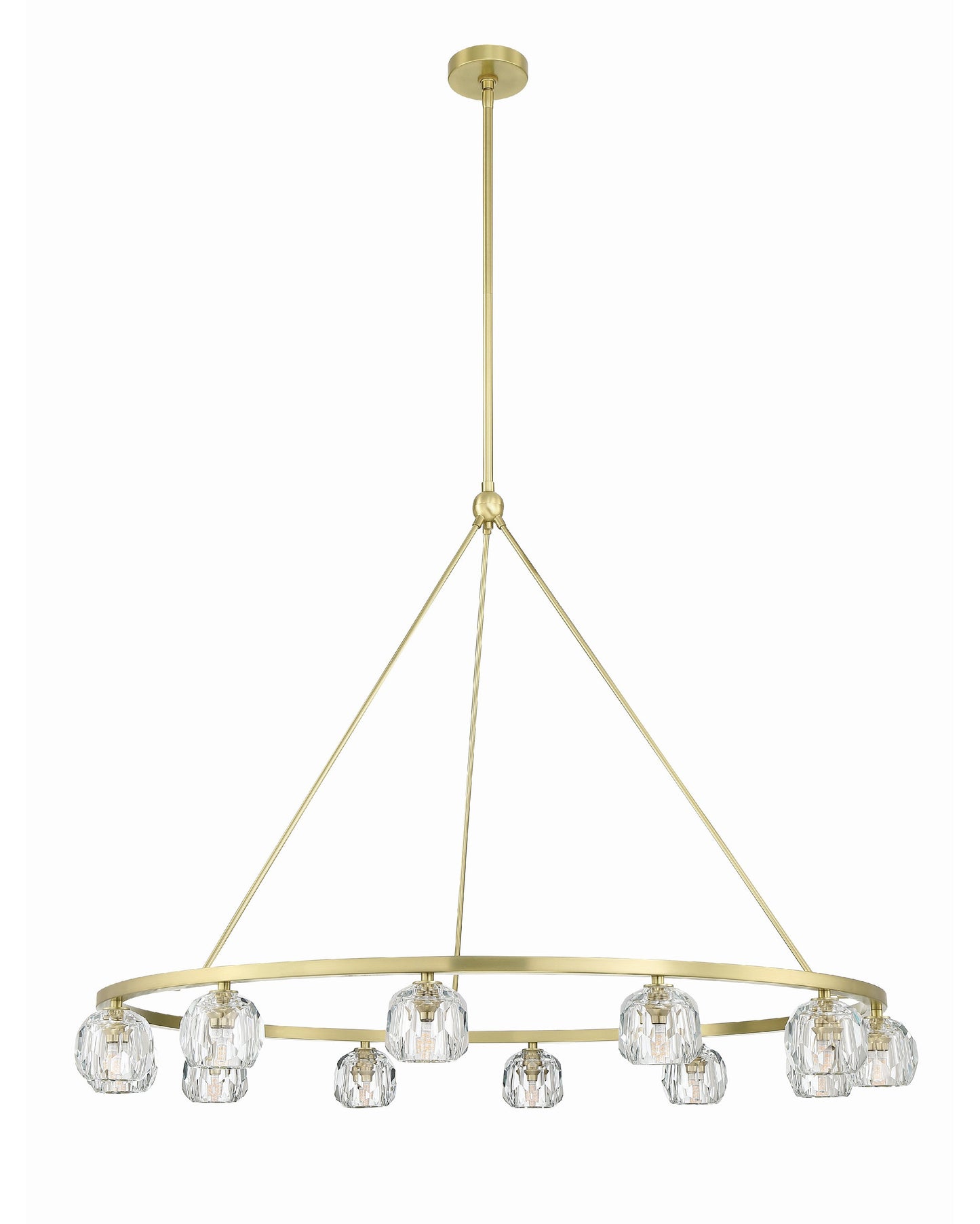 Aragon 12-Light Soft Brass Chandelier, Faceted Cut CrystalBy Crystorama Lighting