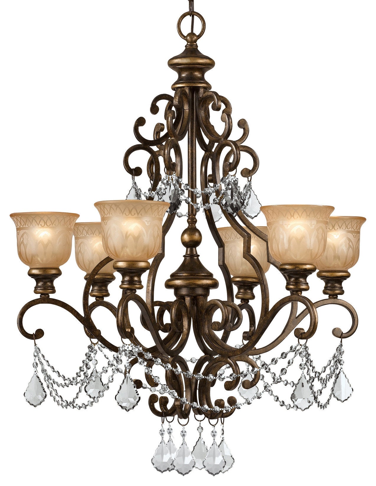 Crystorama Lighting Group 7516-CL-S Norwalk 6 Light 28"W Crystal - Bronze UmberBy Crystorama Lighting