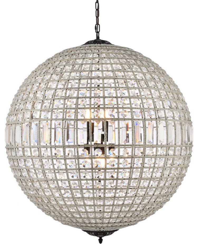 Elegant 1205G36DB/RC Olivia 8-Light Dark Bronze Chandelier ClearBy Elegant Furniture & Lighting