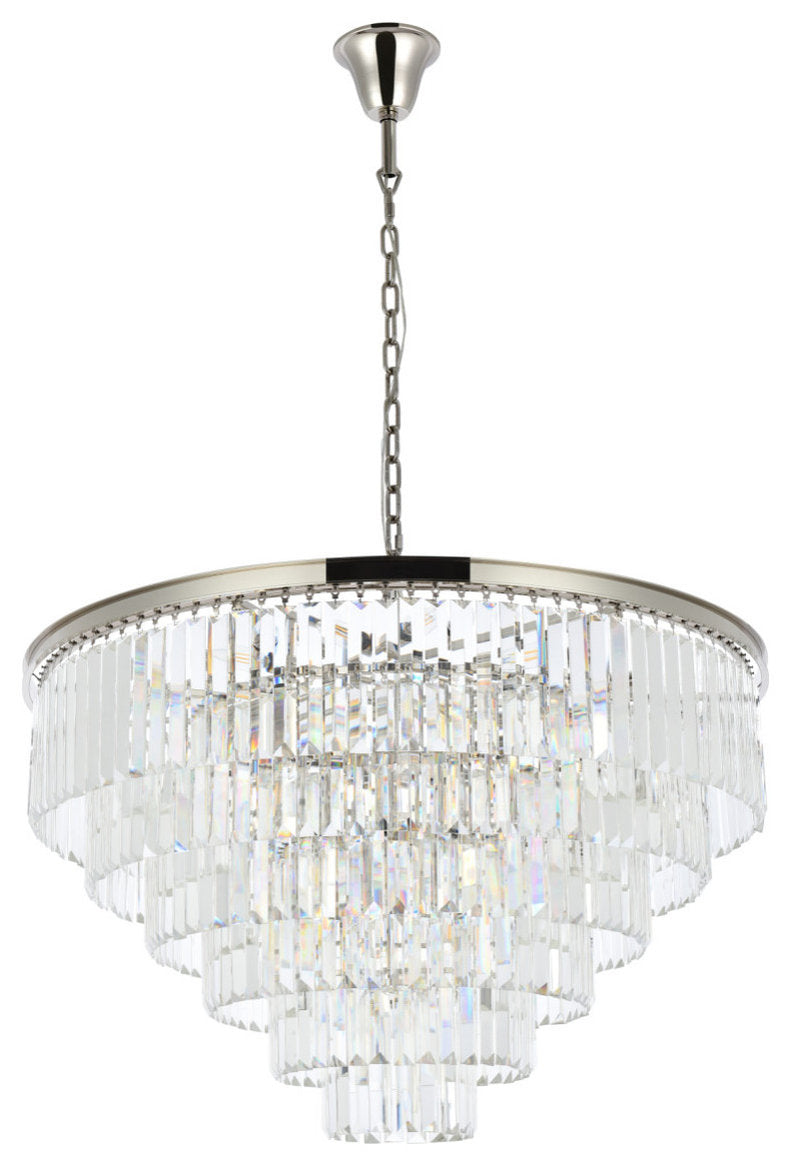 Elegant Lighting 1231D44/RC Sydney 33 Light 44"W Crystal - Matte BlackBy Elegant Furniture & Lighting