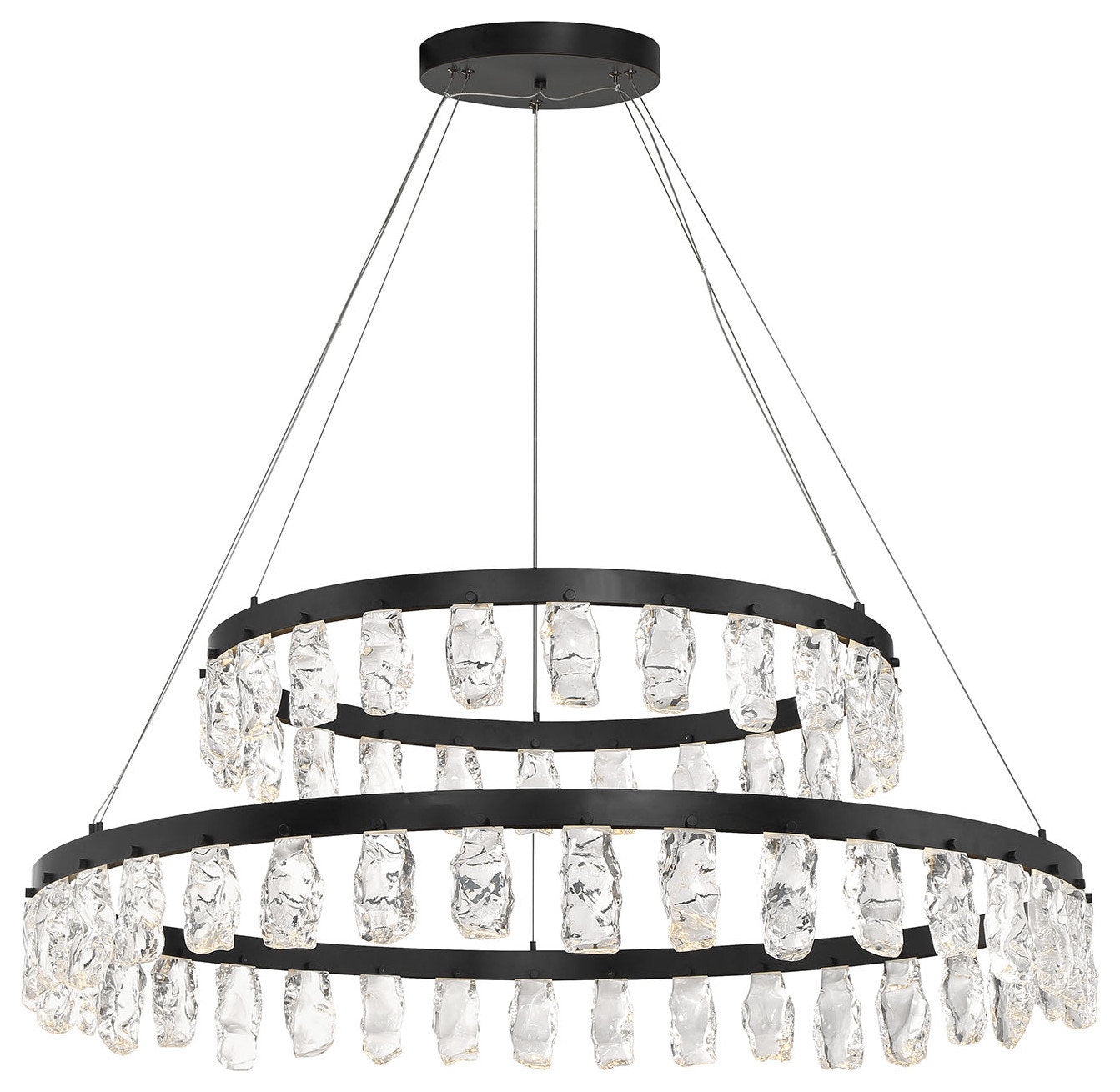 Kovacs P1499-L Artic Glacier 49"W LED Crystal Ring Chandelier - CoalBy Kovacs