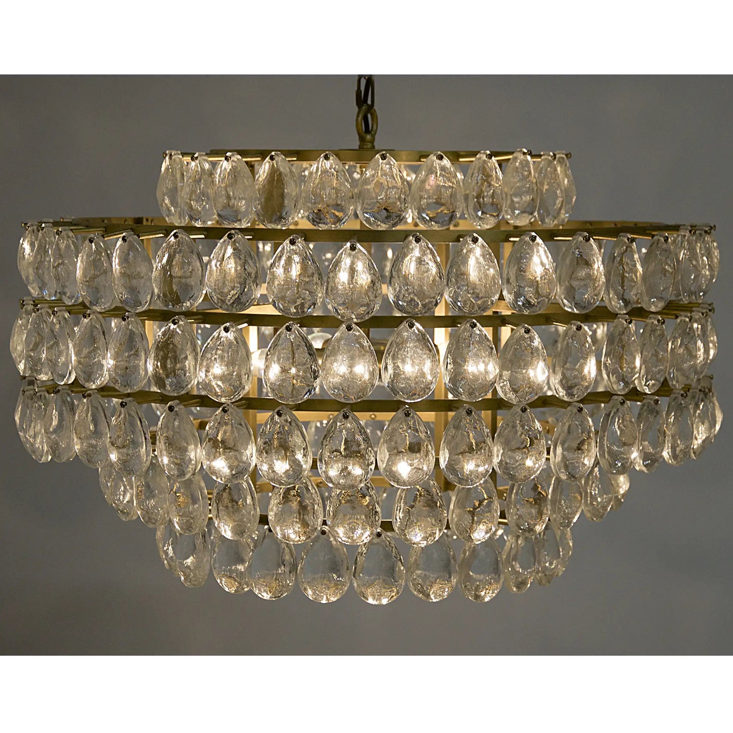 NOIR Furniture Linden Chandelier, Antique Brass, Metal and CrystalBy Noir