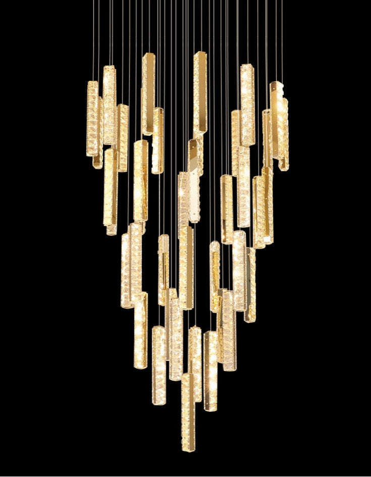 Santa Margherita Ligure | Creative Gold LED Crystal Chandelier, 28 Lights, Warm LightBy Miron Demid LLC