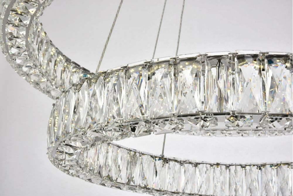 Elegant Lighting Monroe LED Chandelier, Chrome, 12.00By Elegant Furniture & Lighting