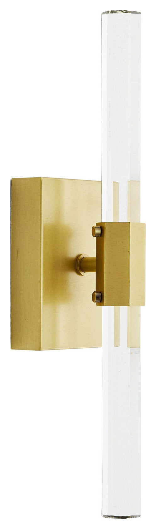 Frazier Wall Sconce, 2-Light, LED, Antique Brass, Clear Crystal, 18"HBy Arteriors