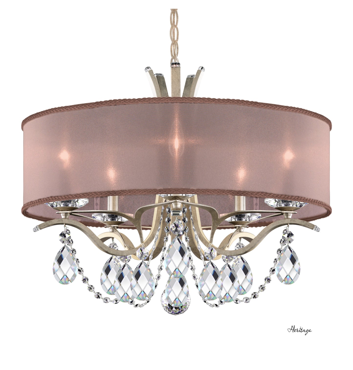 Schonbek Va8305N-48H3 5 Light Crystal Chandelier, Antique SilverBy Schonbek