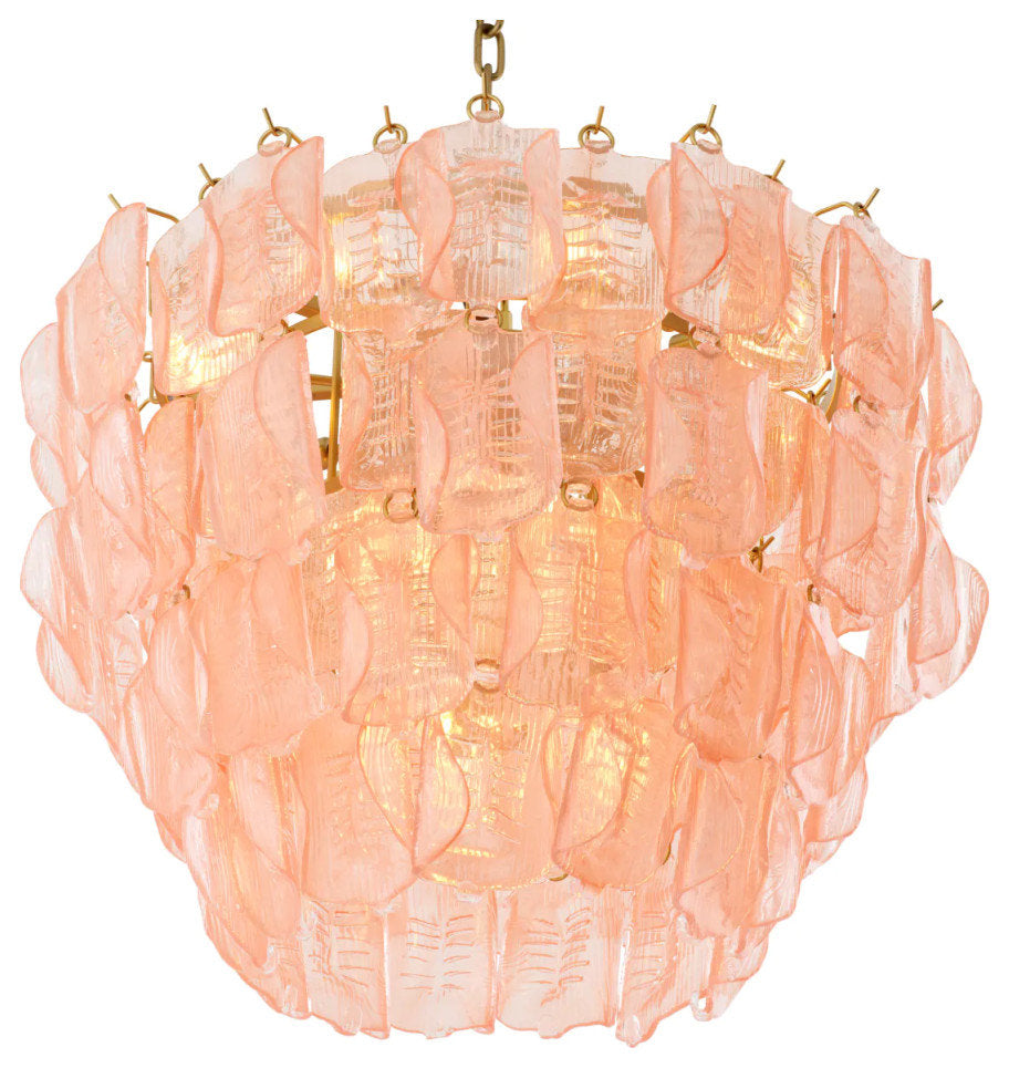 Tiered Handmade Glass Chandelier, Eichholtz Solange, PinkBy OROA - Furniture
