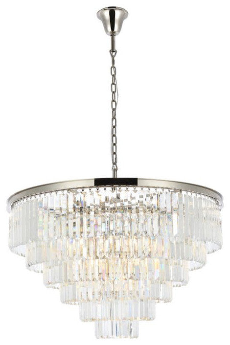 Elegant Lighting 1231D44/RC Sydney 33 Light 44"W Crystal - Matte BlackBy Elegant Furniture & Lighting