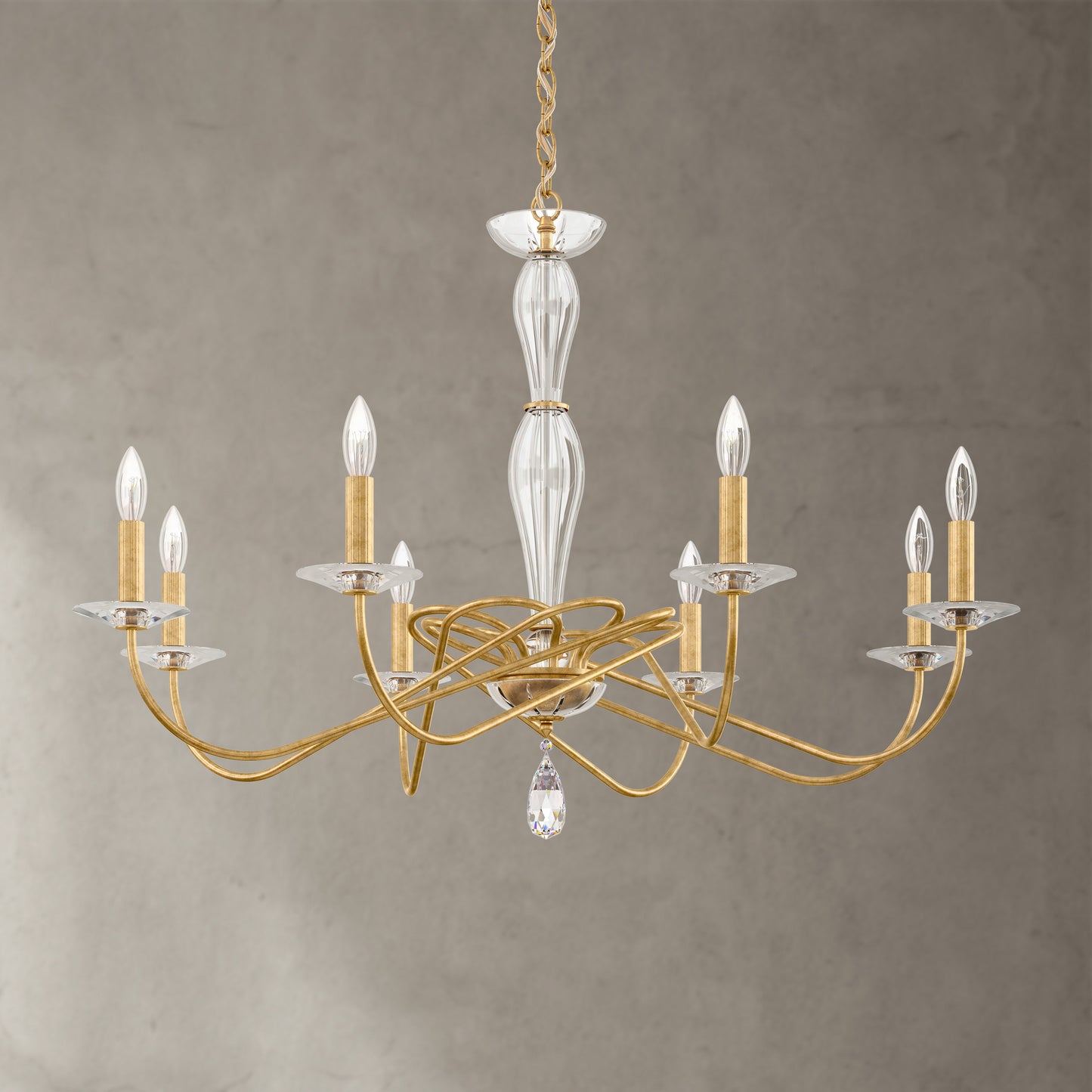 Schonbek Vx1008N-22H 8 Light Crystal Chandelier, Heirloom GoldBy Schonbek