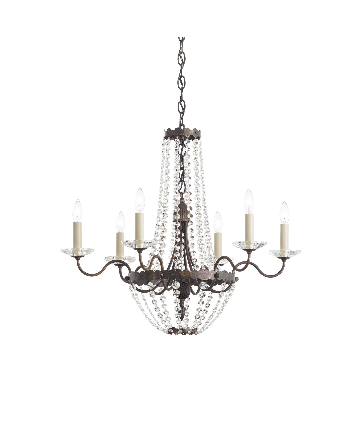 Schonbek Er1016N-76H 6 Light Crystal Chandelier, Heirloom BronzeBy Schonbek