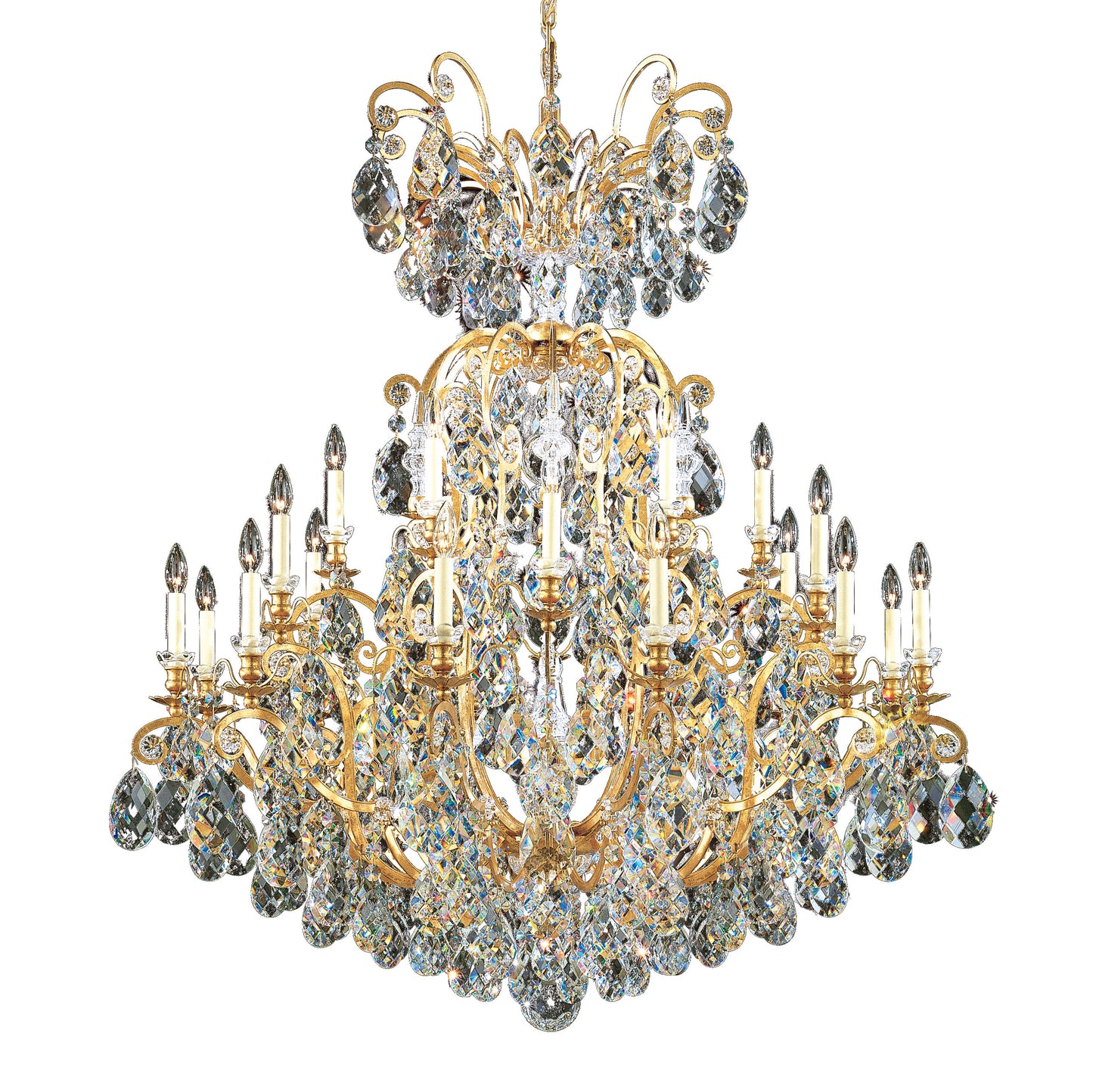 Schonbek 3774-22 25 Light Crystal Chandelier, Heirloom GoldBy Schonbek