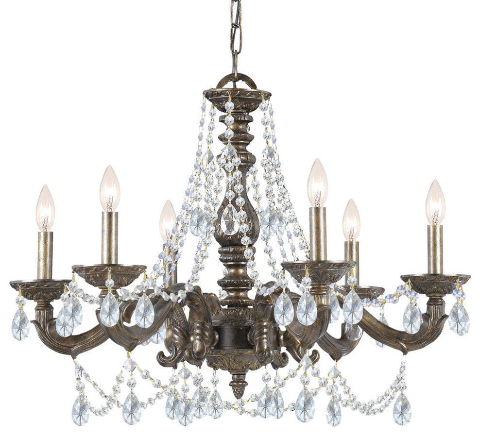 Crystorama Paris Market 6-Light Clear Element Crystal Bronze Chandelier IBy Crystorama Lighting