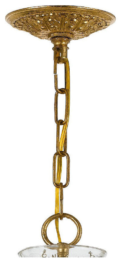 Filmore 6 Light Chandelier, Antique Gold, Clear Swarovski StrassBy Crystorama Lighting