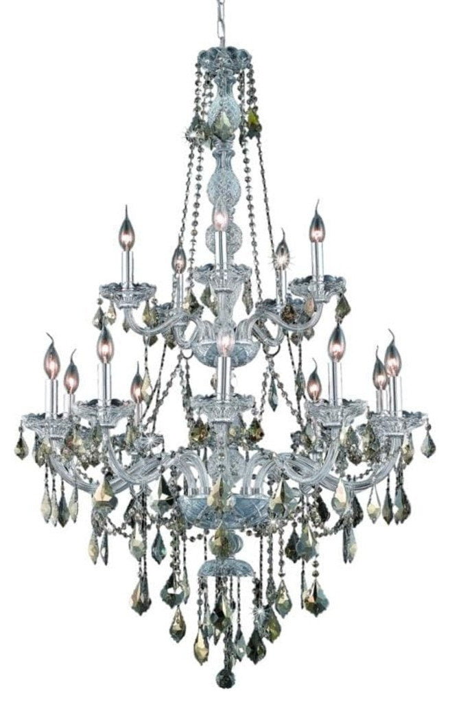 Elegant Lighting V7815G33-GT/RC Verona 15 Light 33"W Crystal - ChromeBy Elegant Furniture & Lighting