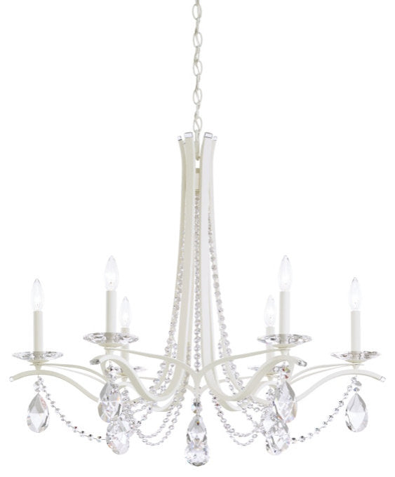 Schonbek Va8336N-06S 6 Light Crystal Chandelier, WhiteBy Schonbek