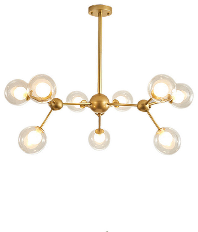 Cabiate | Glass Globe Shaped Chandelier for Bedroom, 9 Lights, Cool LightBy Miron Demid LLC