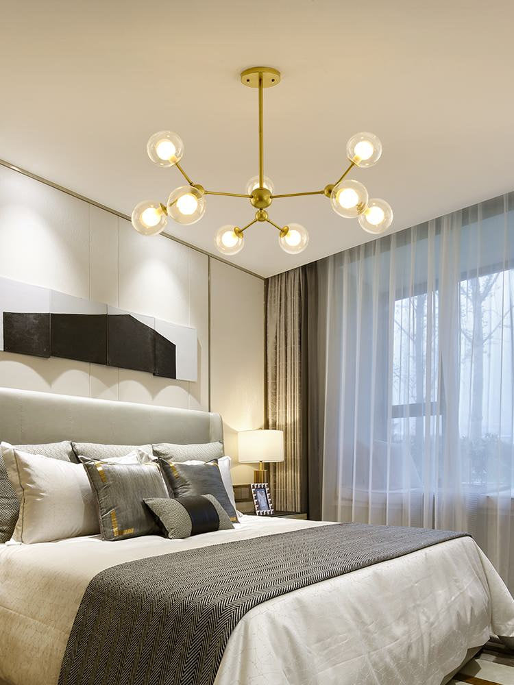 Cabiate | Glass Globe Shaped Chandelier for Bedroom, 9 Lights, Cool LightBy Miron Demid LLC