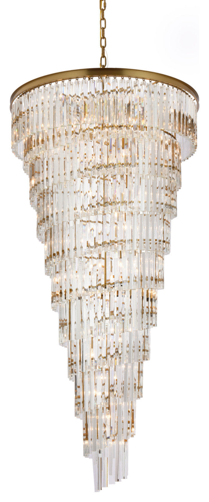 Elegant Lighting 1201SR36 Sydney 42 Light 37"W Crystal Waterfall - Matte BlackBy Elegant Furniture & Lighting