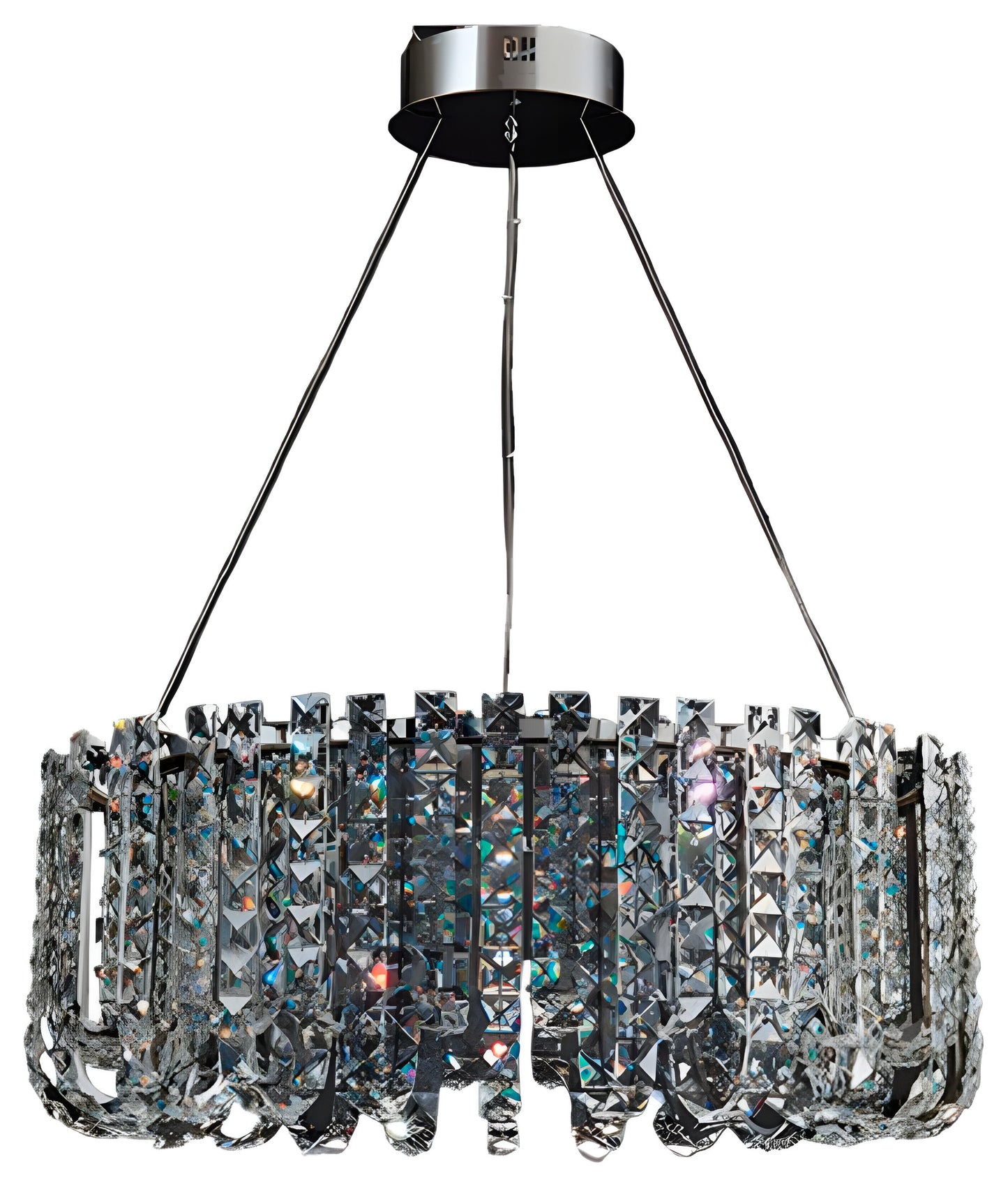 Cagnano Amiterno | Posh Large LED Crystal Pendant Chandelier, 1 Layer Medium2 -Dia31.5", Cool LightBy Miron Demid LLC