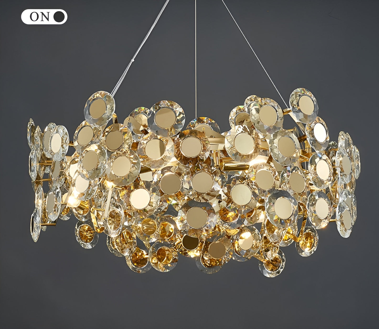 Alfano | Gold Creative Luxury Design Crystal LED Chandelier, Dia31.5"By Miron Demid LLC