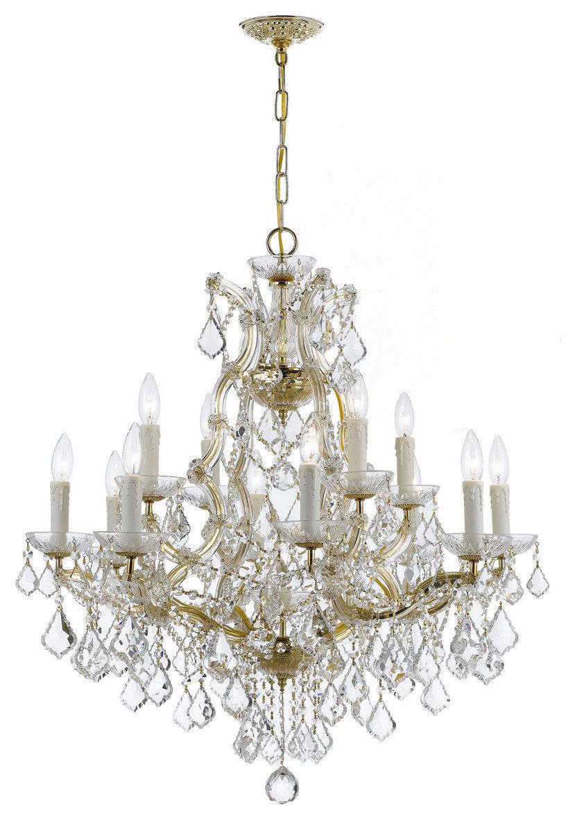 Maria Theresa 13-Light 27" Traditional Chandelier in Gold with Clear Hand CutBy Crystorama Lighting