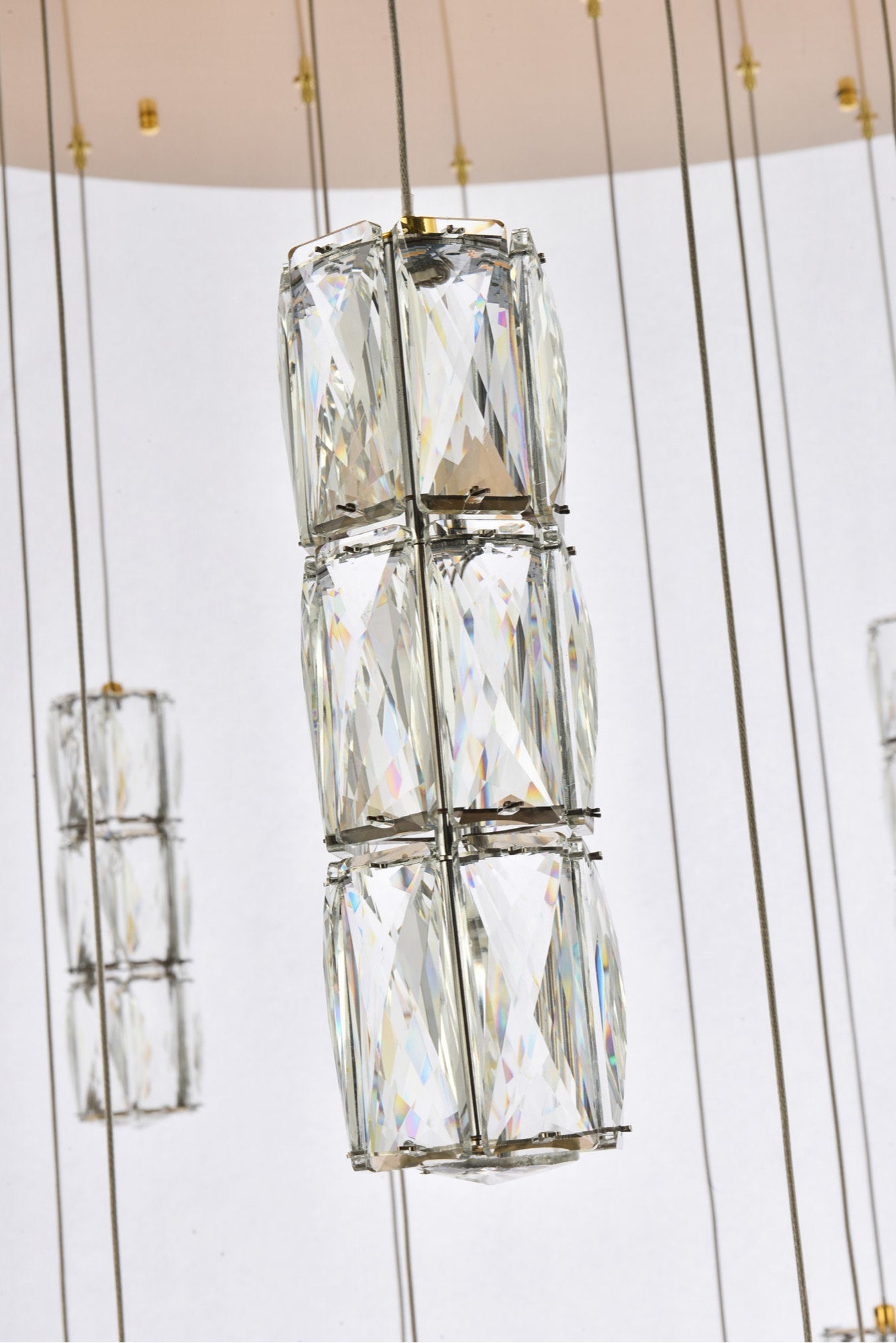 Elegant Lighting 3500D42 Polaris 25 Light 42"W LED Crystal - GoldBy Elegant Furniture & Lighting