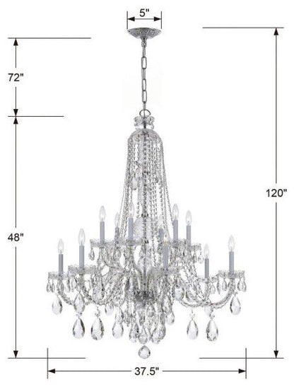 Crystal 6-Light Chandelier in Classic Style, 37.5"Wx48"HBy Crystorama Lighting