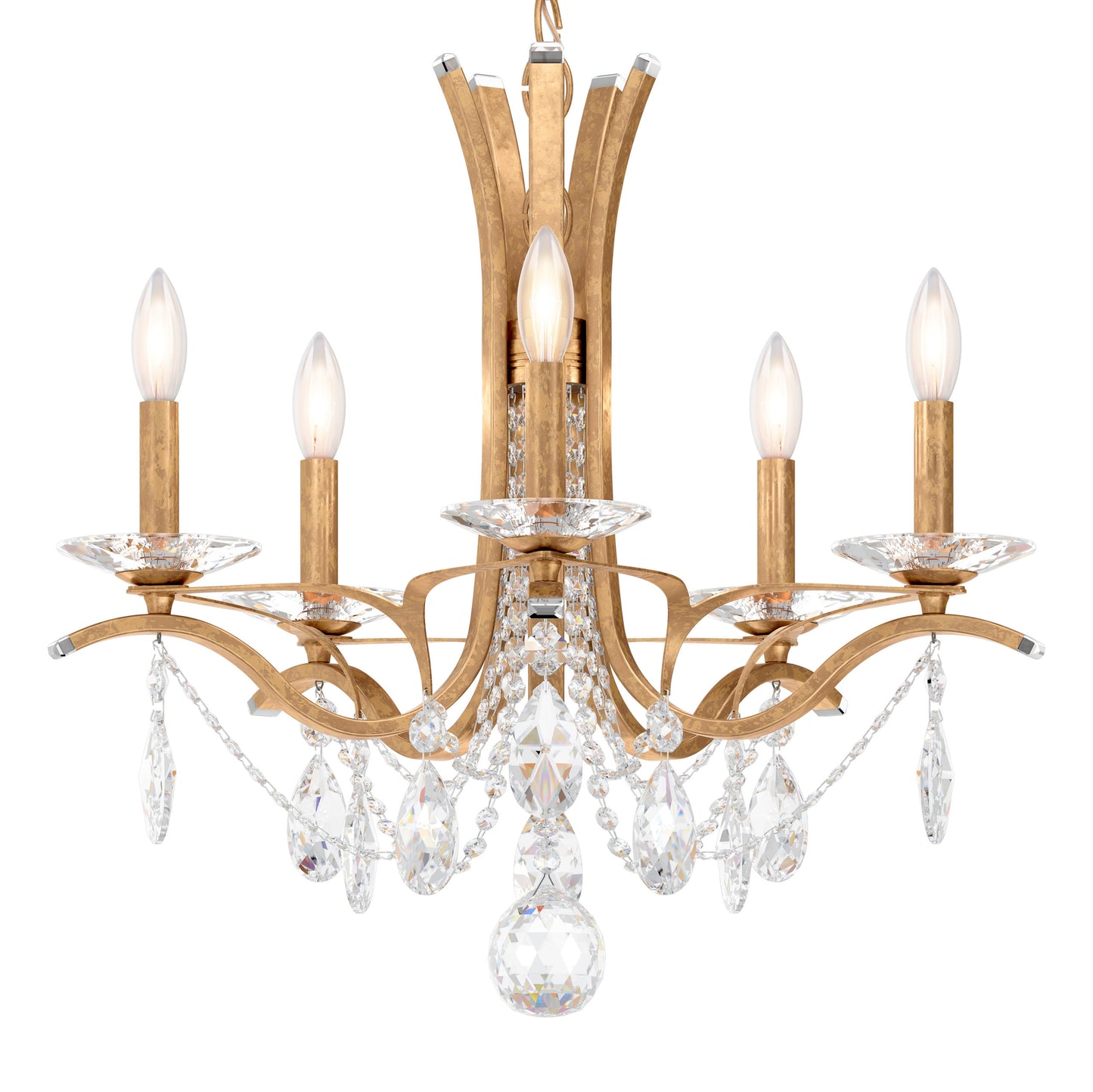 Schonbek Va8355N-26S 5 Light Crystal Chandelier, French GoldBy Schonbek