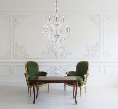 Elegant Lighting Verona Crystal Chandelier, Chrome, 32.00, Golden TeakBy Elegant Furniture & Lighting