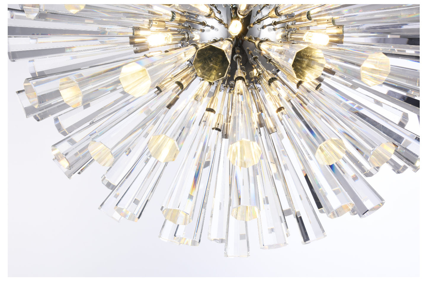 12 - Light Chrome Globe Chandelier With Clear Crystal AccentsBy Design Living