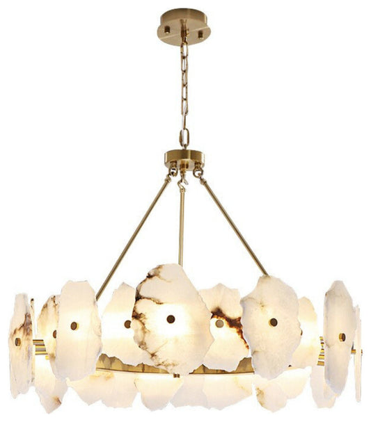 Natural Marble Modern Chandelier, Diameter 31"By MORSALE