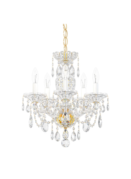 Schonbek 2999-211S, 5 Light Crystal Chandelier In AureliaBy Schonbek