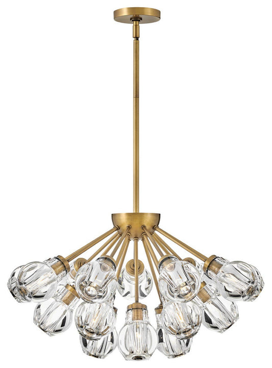Fredrick Ramond Elise Medium Convertible Chandelier, Heritage BrassBy Hinkley