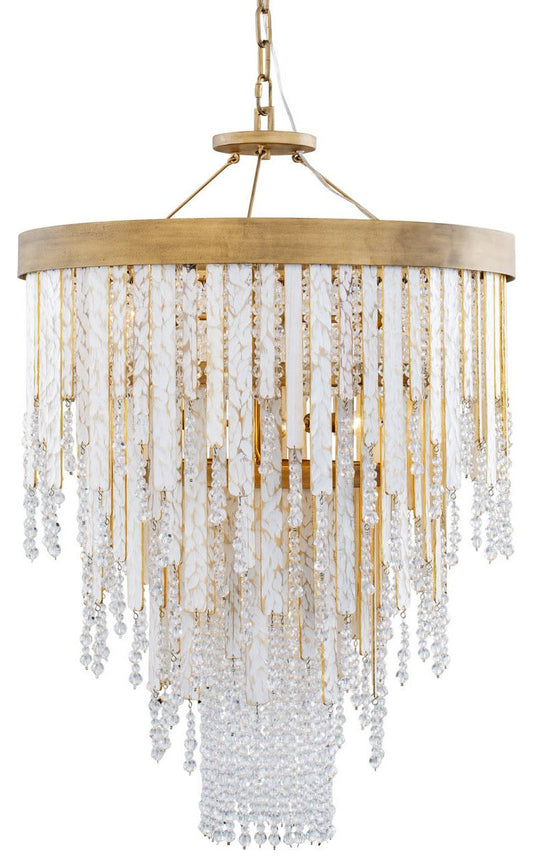 Varaluz 359C07 Lafayette 7 Light 24"W Crystal Waterfall - Havana GoldBy Varaluz