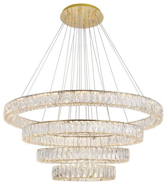 Madeleine Integrated LED Chip Light Gold Chandelier Clear Royal Cut CrystalBy Home Living