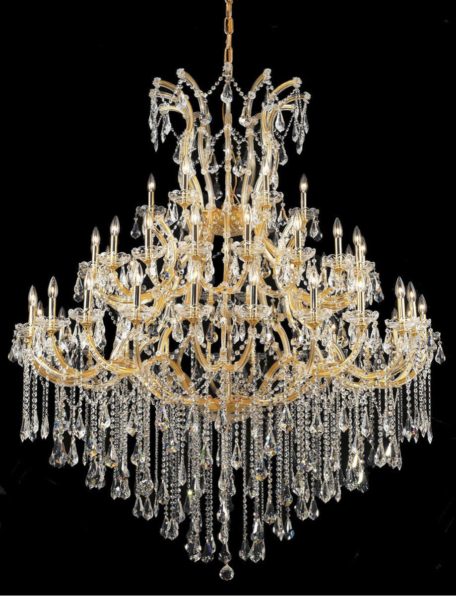 Elegant Lighting 2801G60/RC Maria Theresa 49 Light 60"W Crystal - GoldBy Elegant Furniture & Lighting