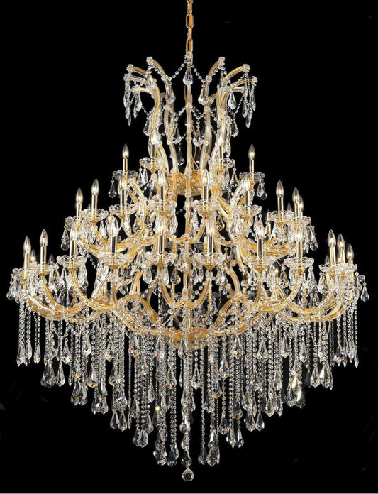 Elegant Lighting 2801G60/RC Maria Theresa 49 Light 60"W Crystal - GoldBy Elegant Furniture & Lighting