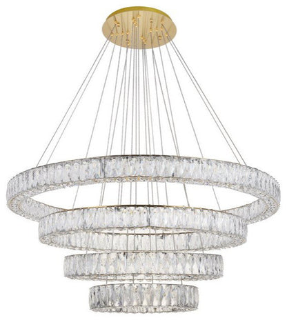 Madeleine Integrated LED Chip Light Gold Chandelier Clear Royal Cut CrystalBy Home Living