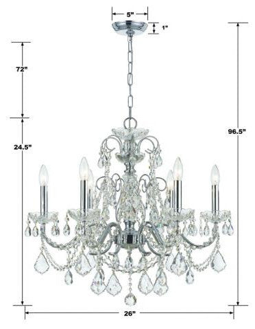 Imperial 6-Light Chandelier in Minimalist Style, 26"Wx24.5"HBy Crystorama Lighting