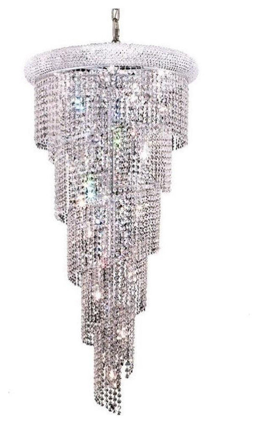 Elegant Lighting Spiral 22" 18 Light Royal Crystal ChandelierBy Elegant Furniture & Lighting